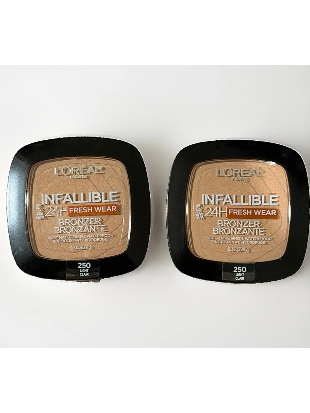 L'oreal Infallible 24H Fresh Wear Bronzer 0.31oz (250 LIGHT)- Set Of 2